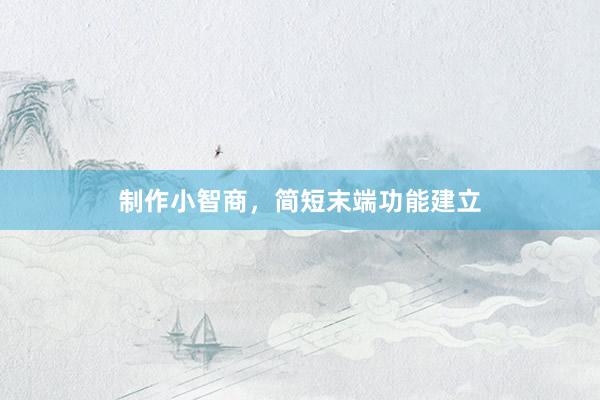 制作小智商，简短末端功能建立